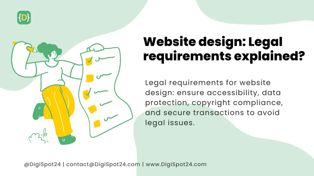 Website design Legal requirements explained - Image of a computer with website design elements